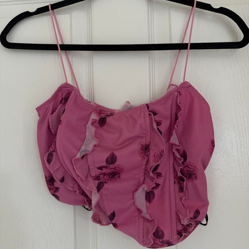 Forever-21 Women's Pink and Purple Corset